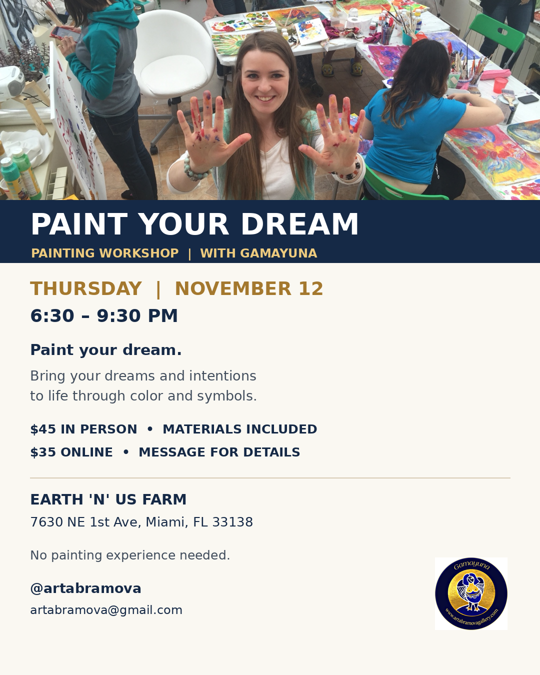 Paint Your Dream workshop November 12