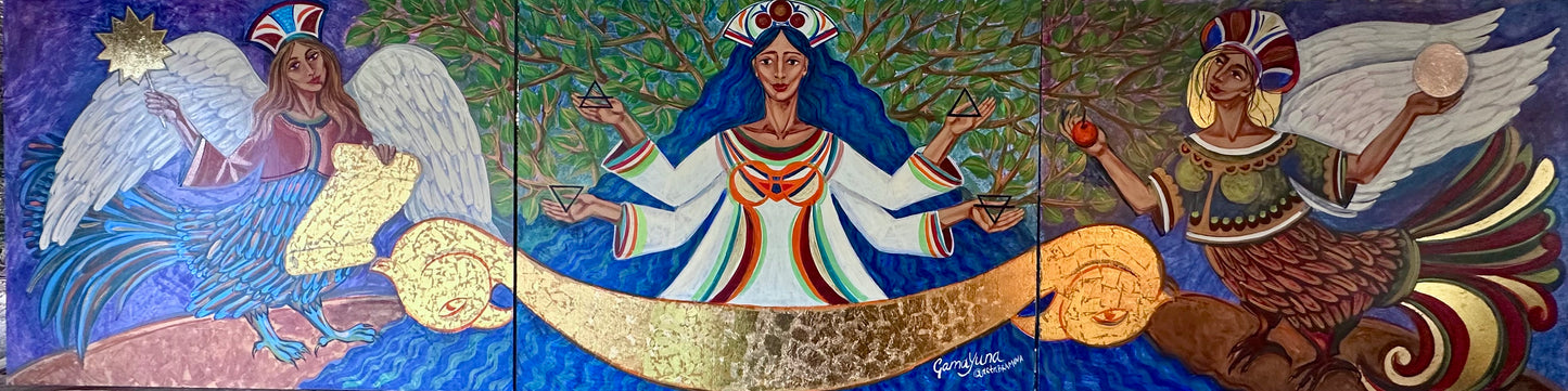 New Triptych — “The Golden Boat of Life”