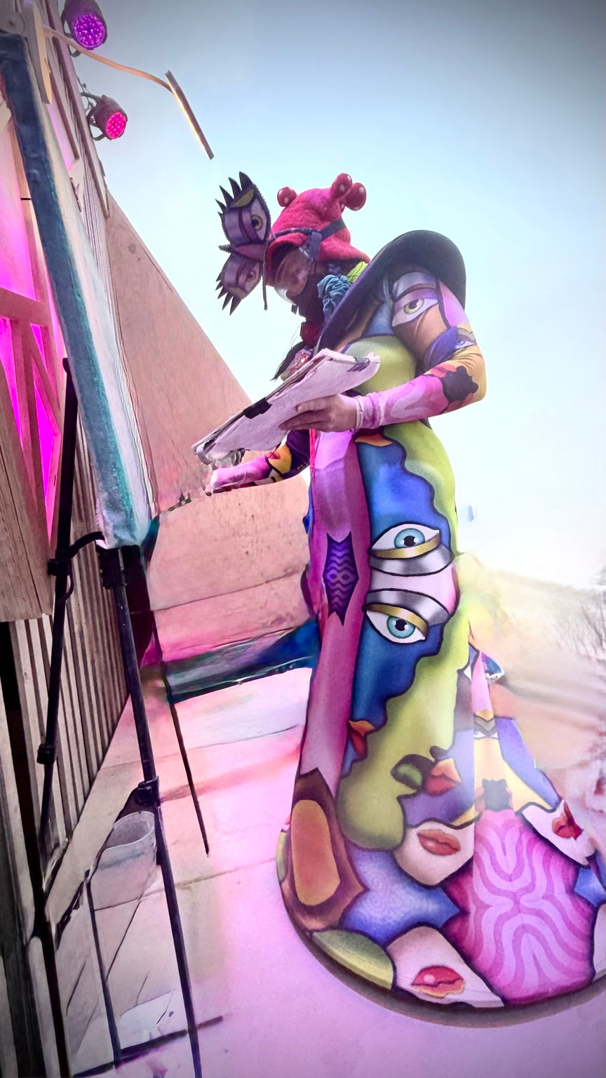 Gamayuna creating Symphony Tree live at Burning Man 2026
