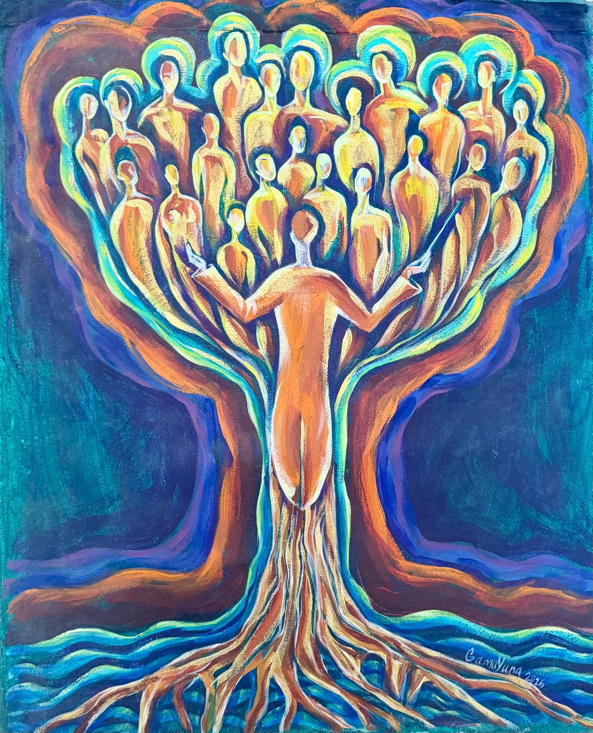 Symphony Tree — original acrylic painting by Gamayuna (Ekaterina Abramova)