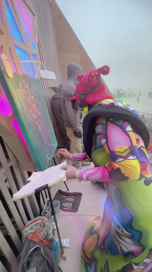 Symphony Tree — live painting process at Burning Man 2026