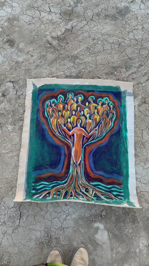 Symphony Tree — Axis Mundi paintings at Burning Man