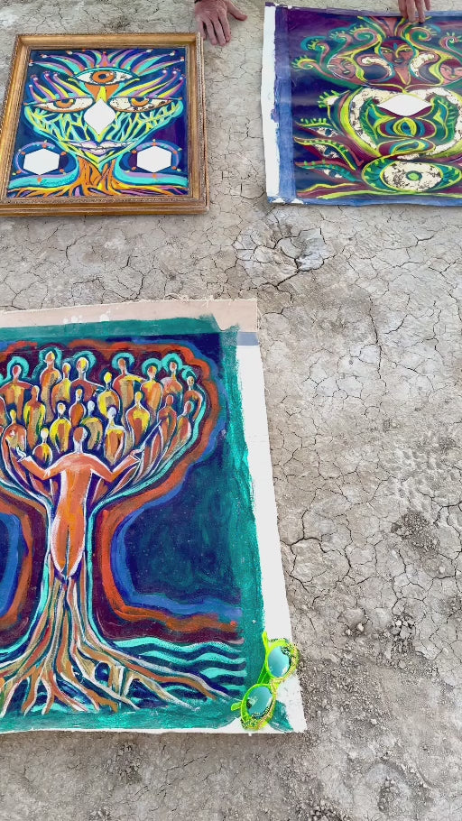 Symphony Tree — Axis Mundi paintings at Burning Man