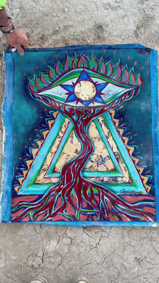The Eye of Becoming — finished artwork and gold leaf details