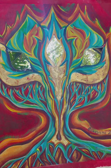 Tree Of Light — painting details and mirror reflections